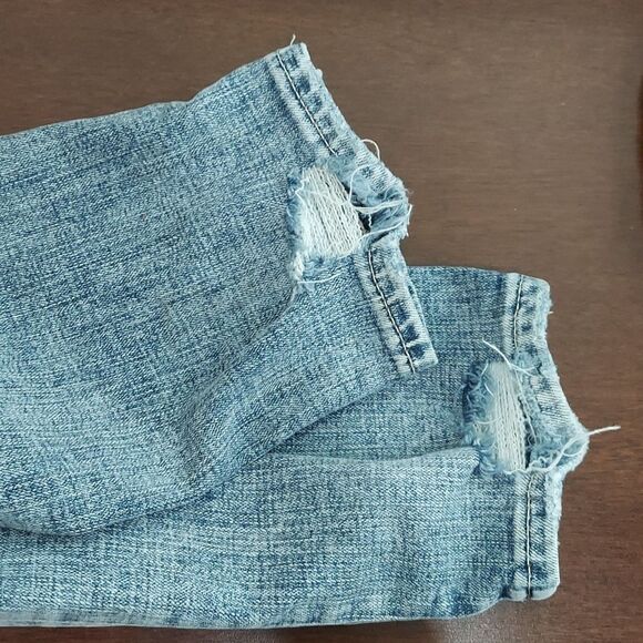 Good American Good Waist Extreme Deep V Distressed Skinny Jeans Sz 30 - Picture 13 of 13